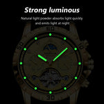 POEDAGAR Stainless Steel Tourbillon