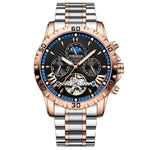 POEDAGAR Stainless Steel Tourbillon
